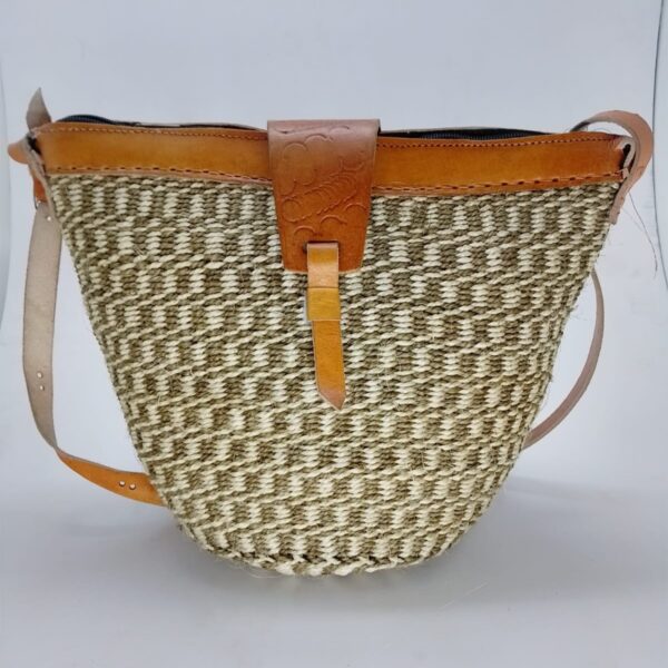 Kiondo Crossbody Bag – Desert Whisper | Handmade Kenyan Bag with Leather Trim